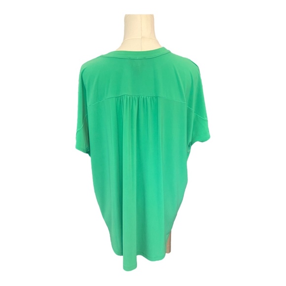 🆕 ✨ NWOT JONES NEW YORK Women’s Emerald Green Short Sleeve Blouse | Size XL - Picture 4 of 8